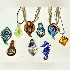 Lot of Glass Necklace Pendants